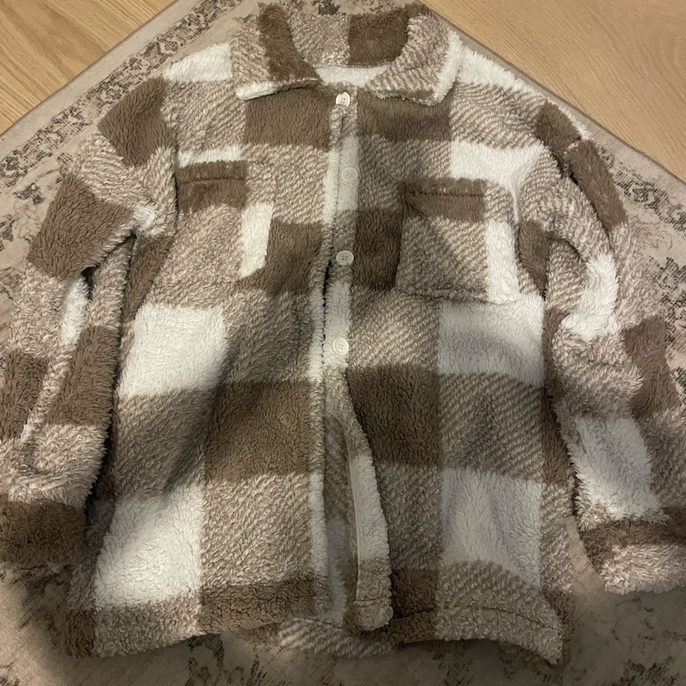 SHEIN Gray Sherpa Jacket